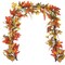 9 ft. Artificial Garland with Lights - Fall Harvest Leaf